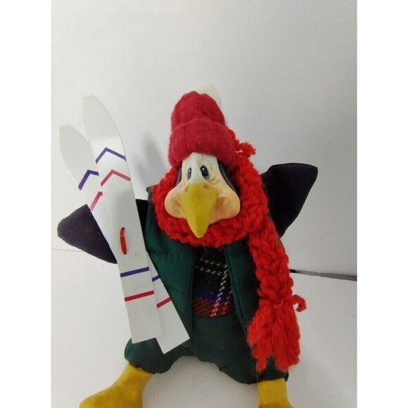 Russ Berrie Country Folks Christmas Igloo The Penguin With Skis Doll w/Hang Tag! - Picture 1 of 8